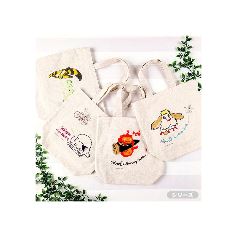 TOTE BAG BRODÉ CALCIFER - LE CHÂTEAU AMBULANT