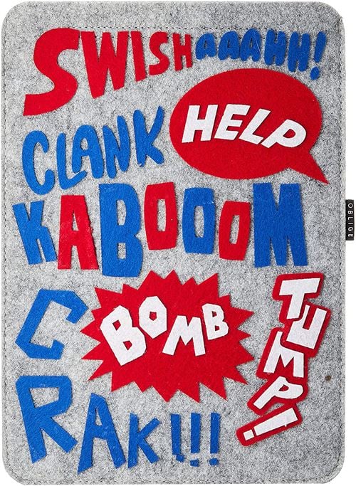 Oblige Tablet 10" Felt Sleeve VIP Comics Grey - flash vidéo