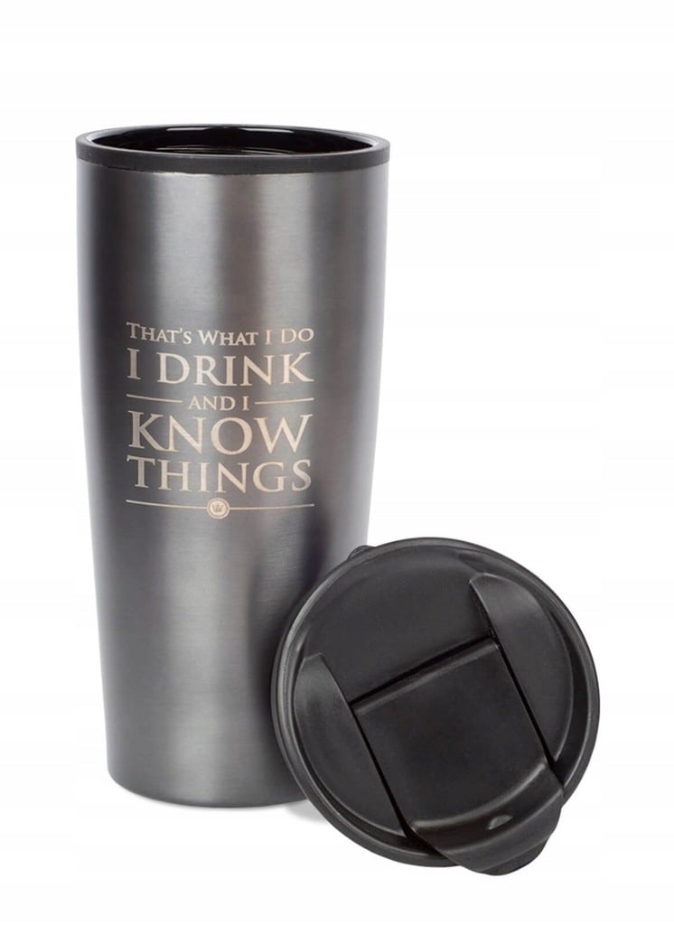 Game of Thrones - Je bois et je sais des choses Mug transportable en métal 450ml - flash vidéo