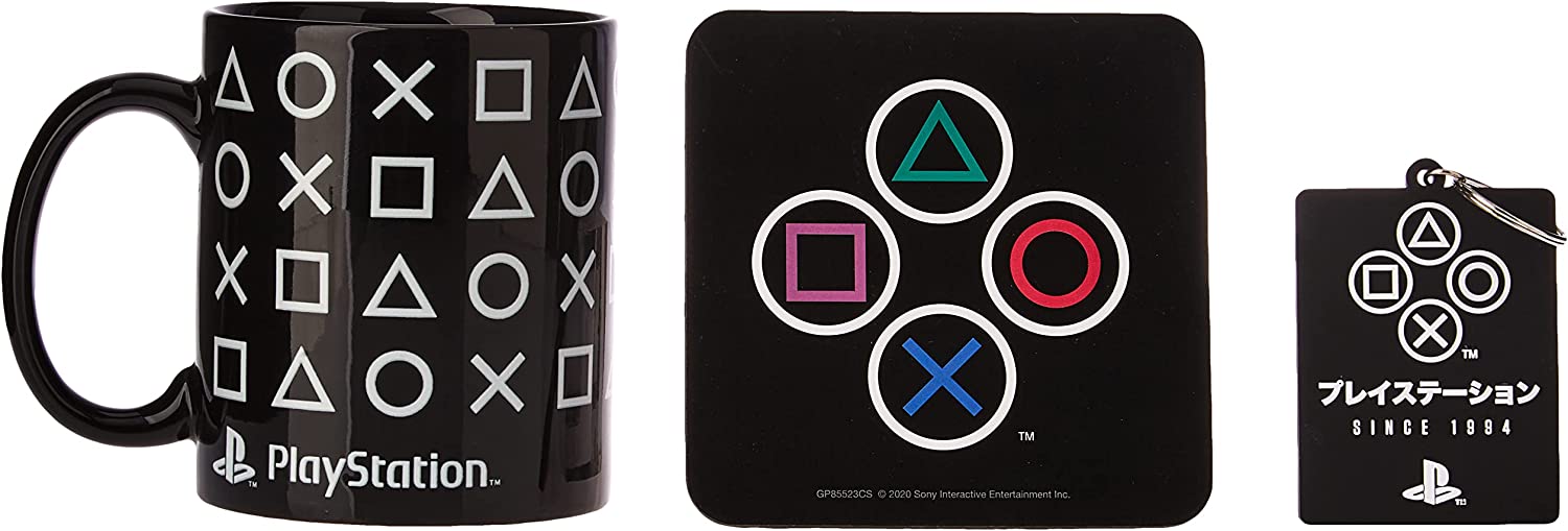 Playstation - Coffret cadeau Mug + Dessous de verre + Porte-clef "Onyx" - flash vidéo