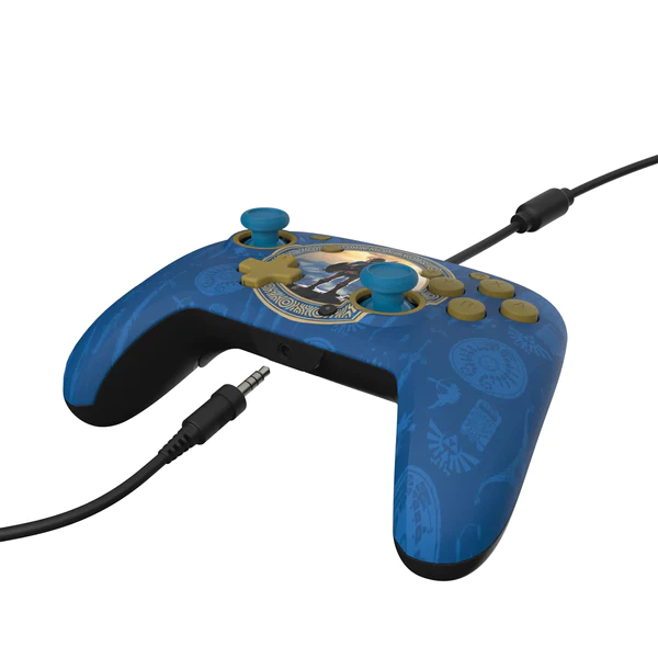 PDP - Manette de jeu filaire REMATCH Hyrule Blue pour Nintendo Switch et Switch OLED - flash vidéo