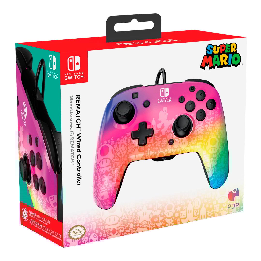 PDP - Manette de jeu filaire REMATCH Star Spectrum pour Nintendo Switch et Switch OLED - flash vidéo