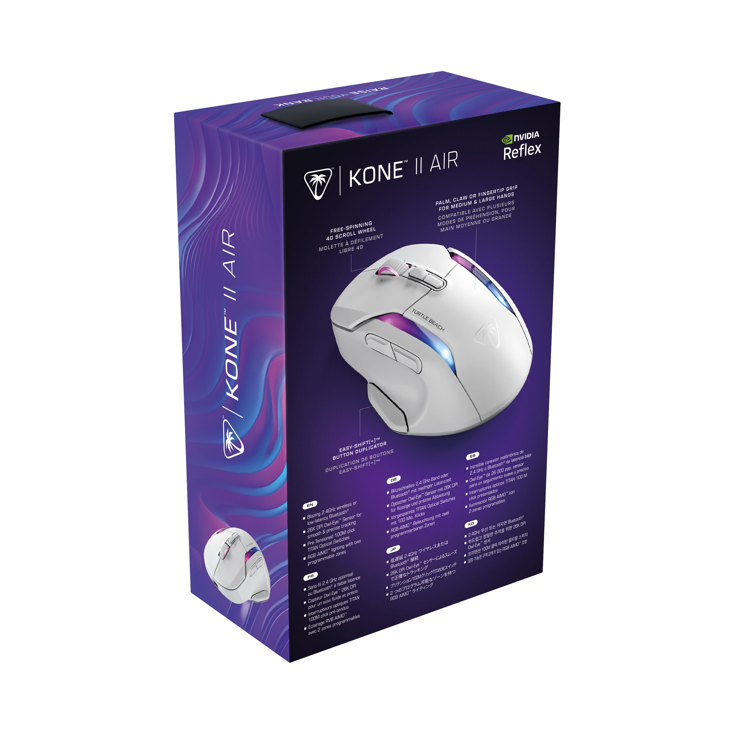 Turtle Beach - Souris de jeu ergonomique sans-fil Kone II Air Blanche - flash vidéo