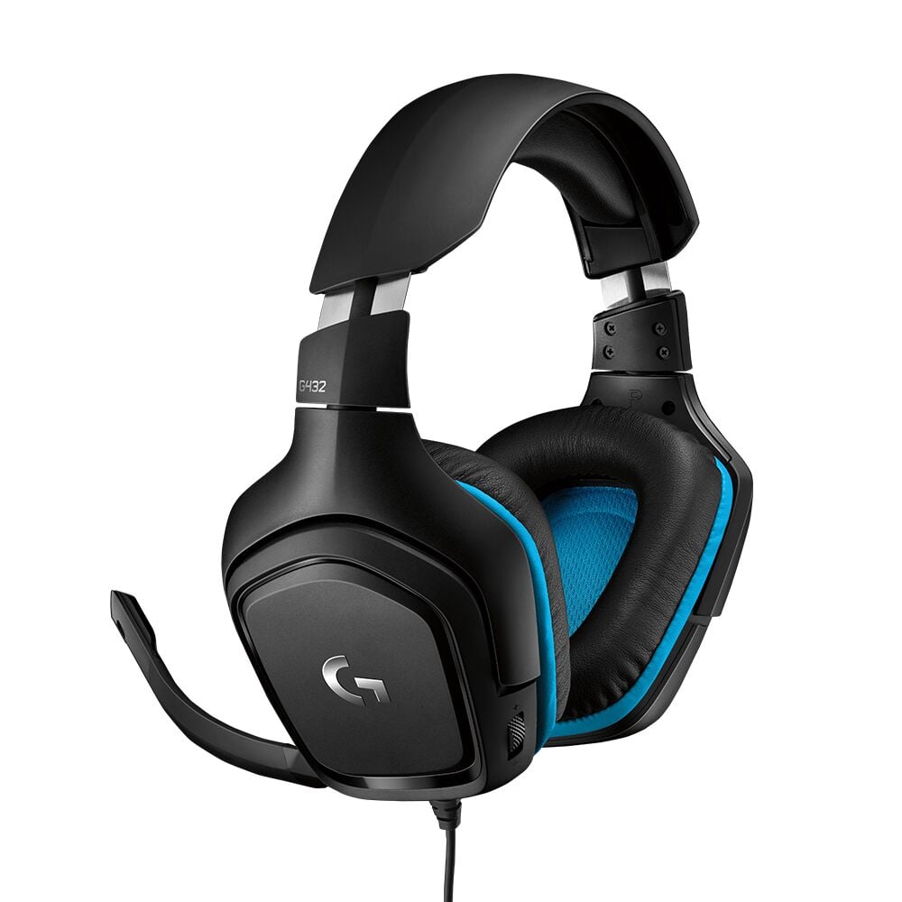 Logitech Casque de jeu filaire 7.1 Surround en similicuir G432 pour PC, PS4, Xbox One et Switch - flash vidéo