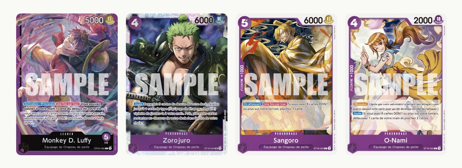 One Piece Card Game - Deck débutant (Edward Newgate / Uta / Don Quijote Doflamingo / Monkey D. Luffy / Smoker / Charlotte Katakuri - 1x deck aléatoire) - flash vidéo