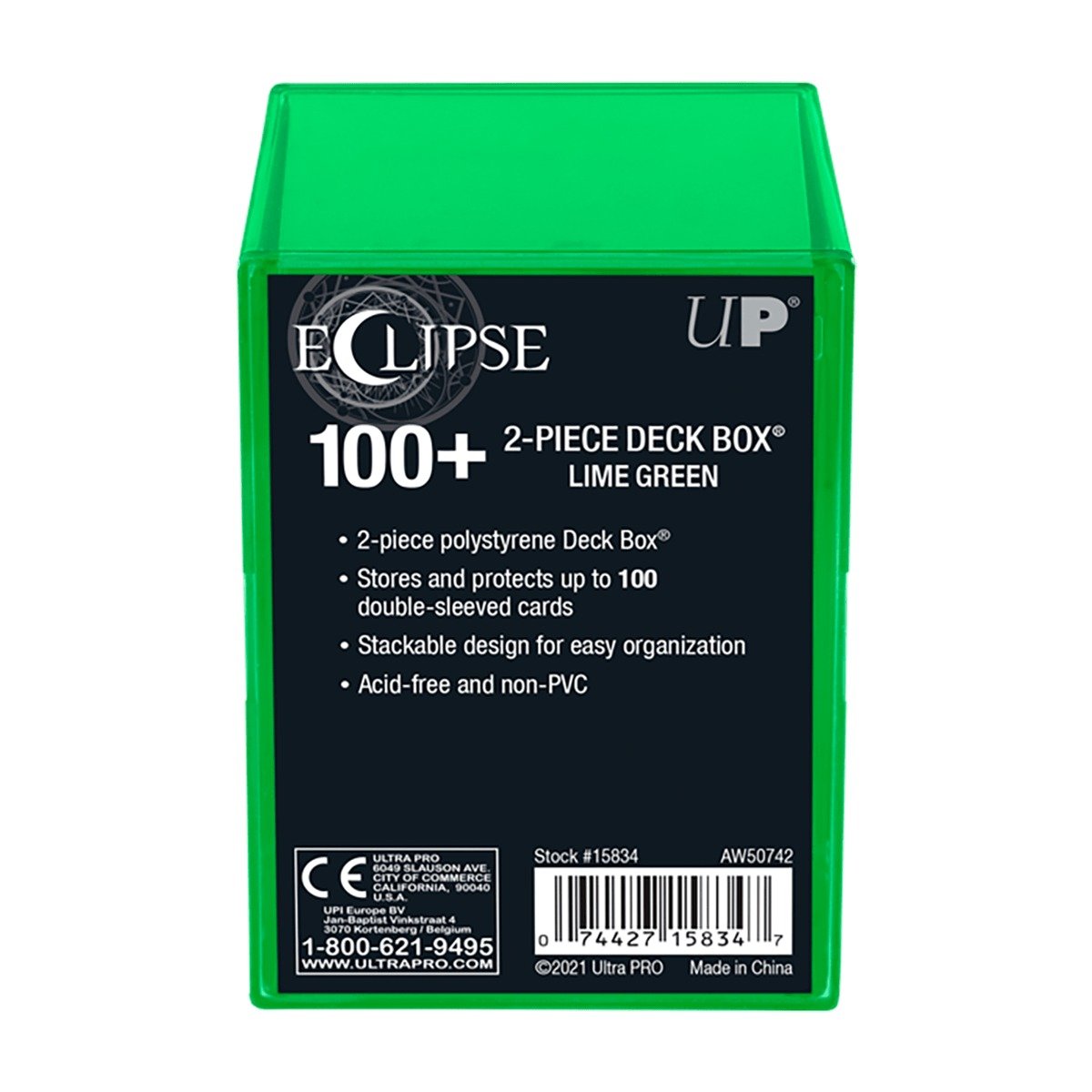Ultra Pro - Eclipse 2-Piece 100+ Deck Box : Citron vert - flash vidéo