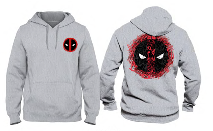 Marvel - Deadpool Logo Grey Men's Sweat Hoodie - L - flash vidéo