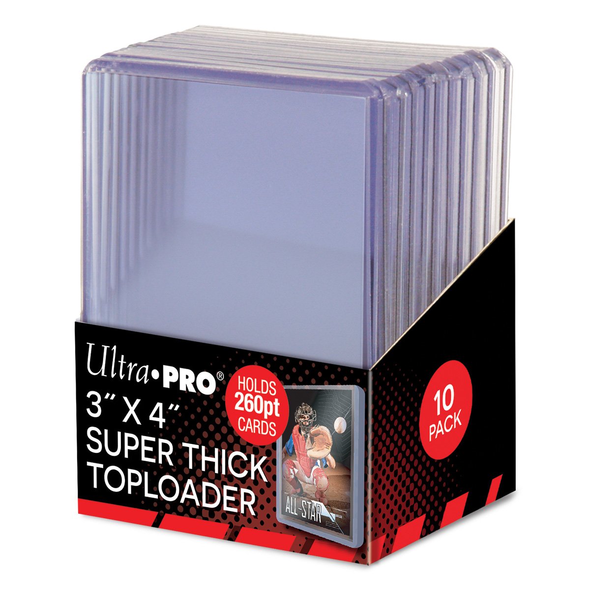 Ultra Pro - Protèges Cartes Standard Toploader Transparent et Super Épais par 10 (63 x 88 mm) - flash vidéo