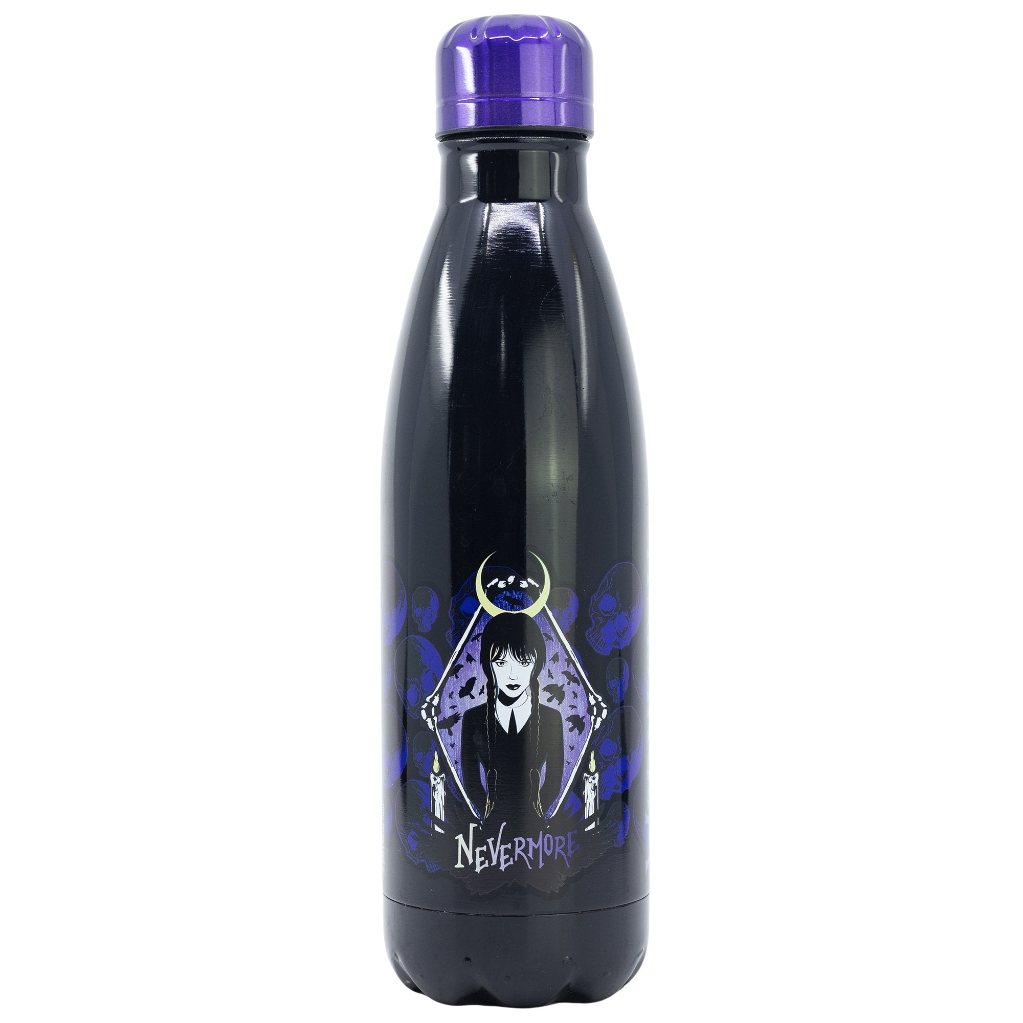 Mercredi - Bouteille d'eau en acier inoxydable Mercredi Addams - 780ml - flash vidéo