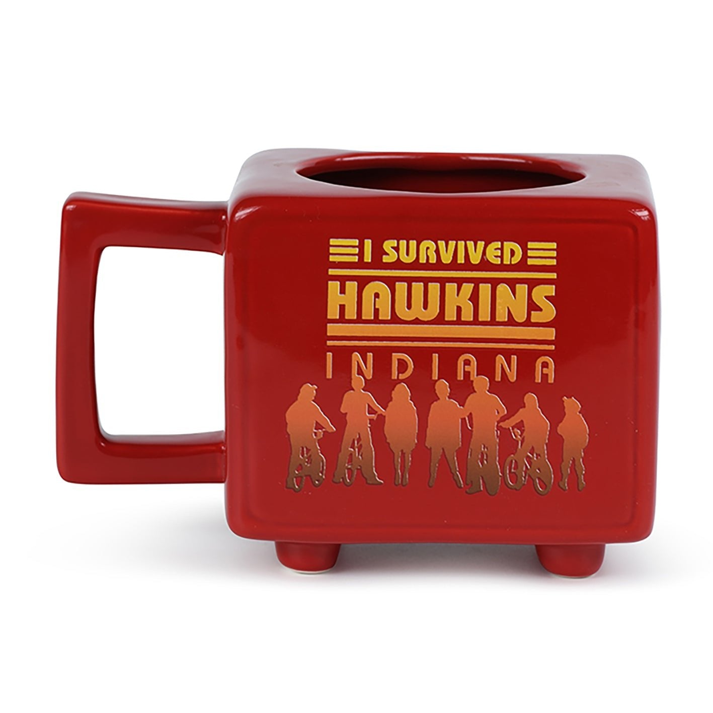 Stranger Things - Mug 3D thermoréactif en forme de TV "J'ai survécu à Hawkins" - flash vidéo