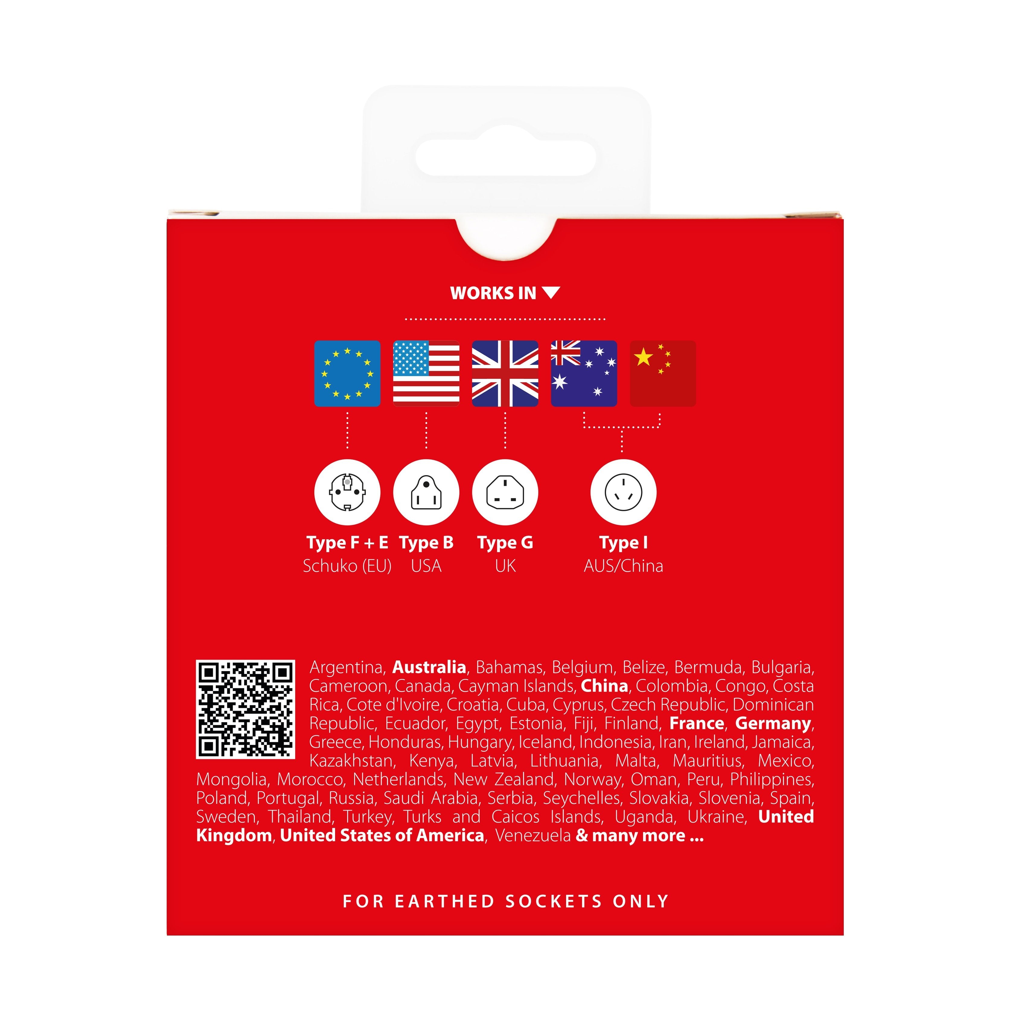 SKROSS - World Travel Adapter with Ground Plugs( no Swiss & Italy ) + 2 USB SLOT 2400 mA + world to europe - flash vidéo