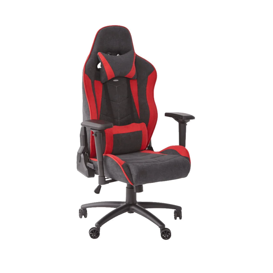 X Rocker - Chaise de jeu eSport Siena avec réglage confortable et finition en tissu Noire/Rouge - flash vidéo