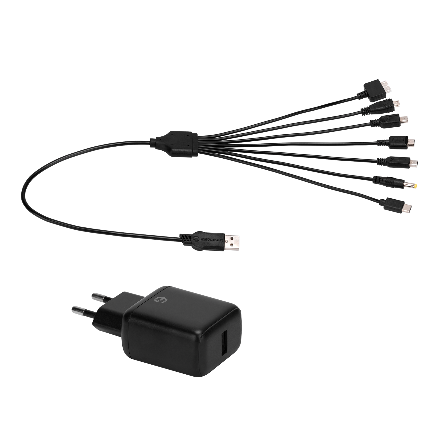 EgoGear - Câble de charge 7 en 1 SCH7 avec chargeur rapide Euro USB pour consoles, manettes, mobile et tablettes - flash vidéo