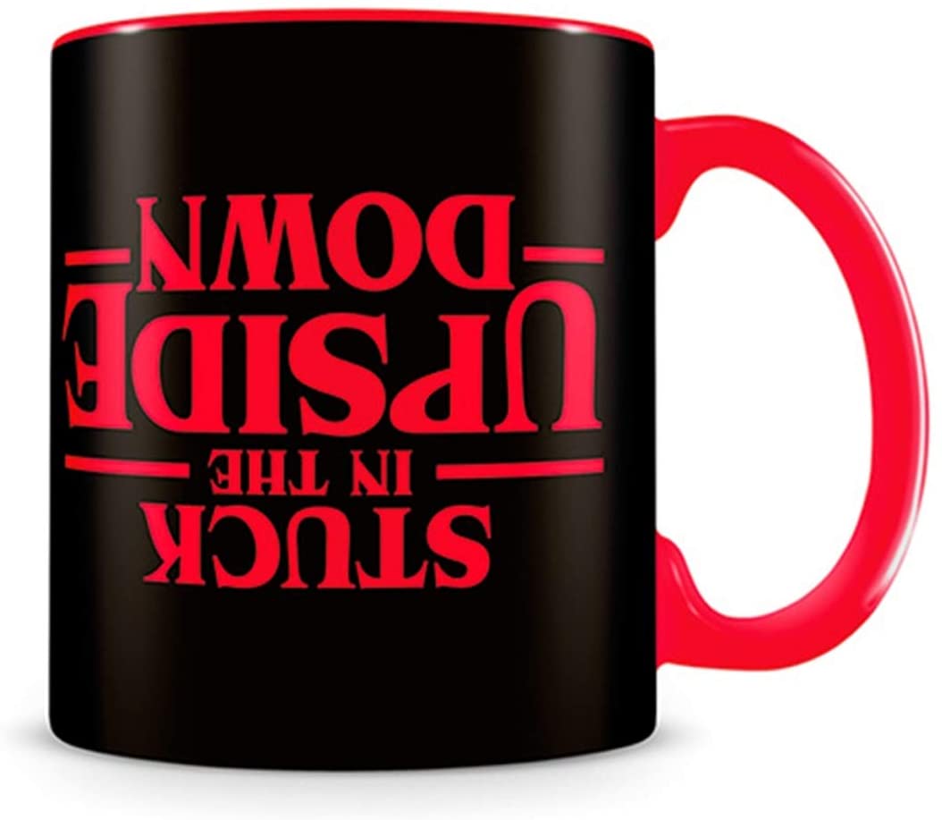 Stranger Things - Stuck in the Upside Down Black Mug - flash vidéo