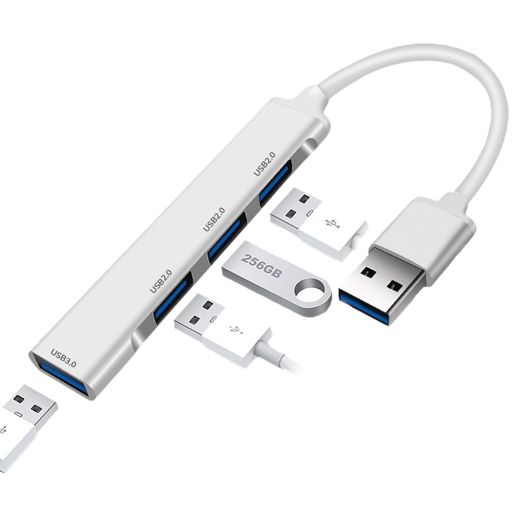EgoGear - Hub USB 4 ports 3.0 SuperSpeed SCH40 Argenté - flash vidéo
