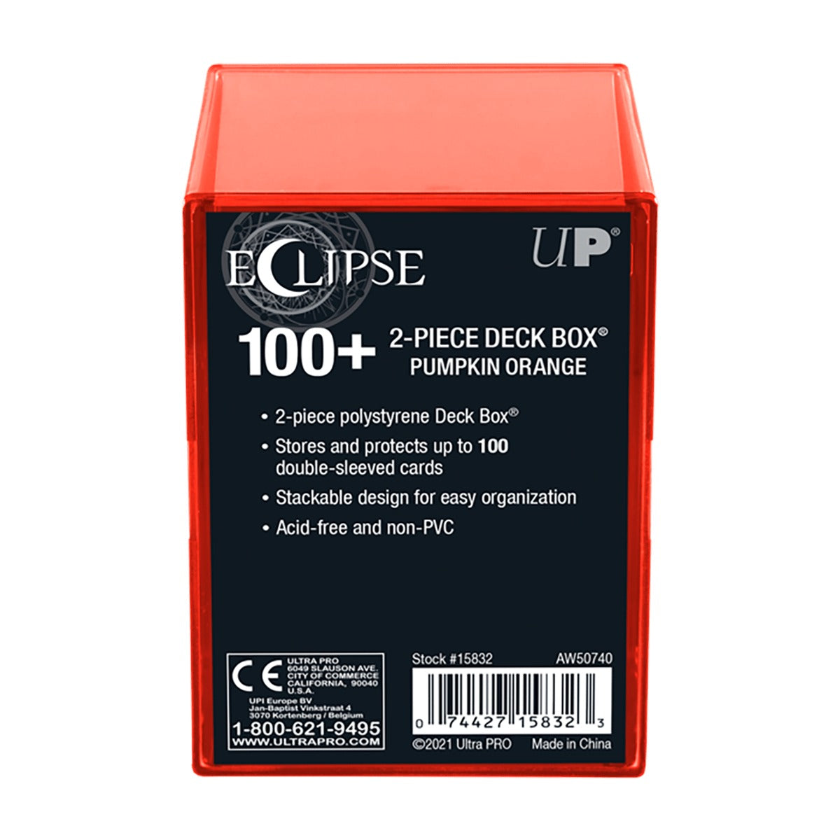 Ultra Pro - Eclipse 2-Piece 100+ Deck Box : Orange citrouille - flash vidéo