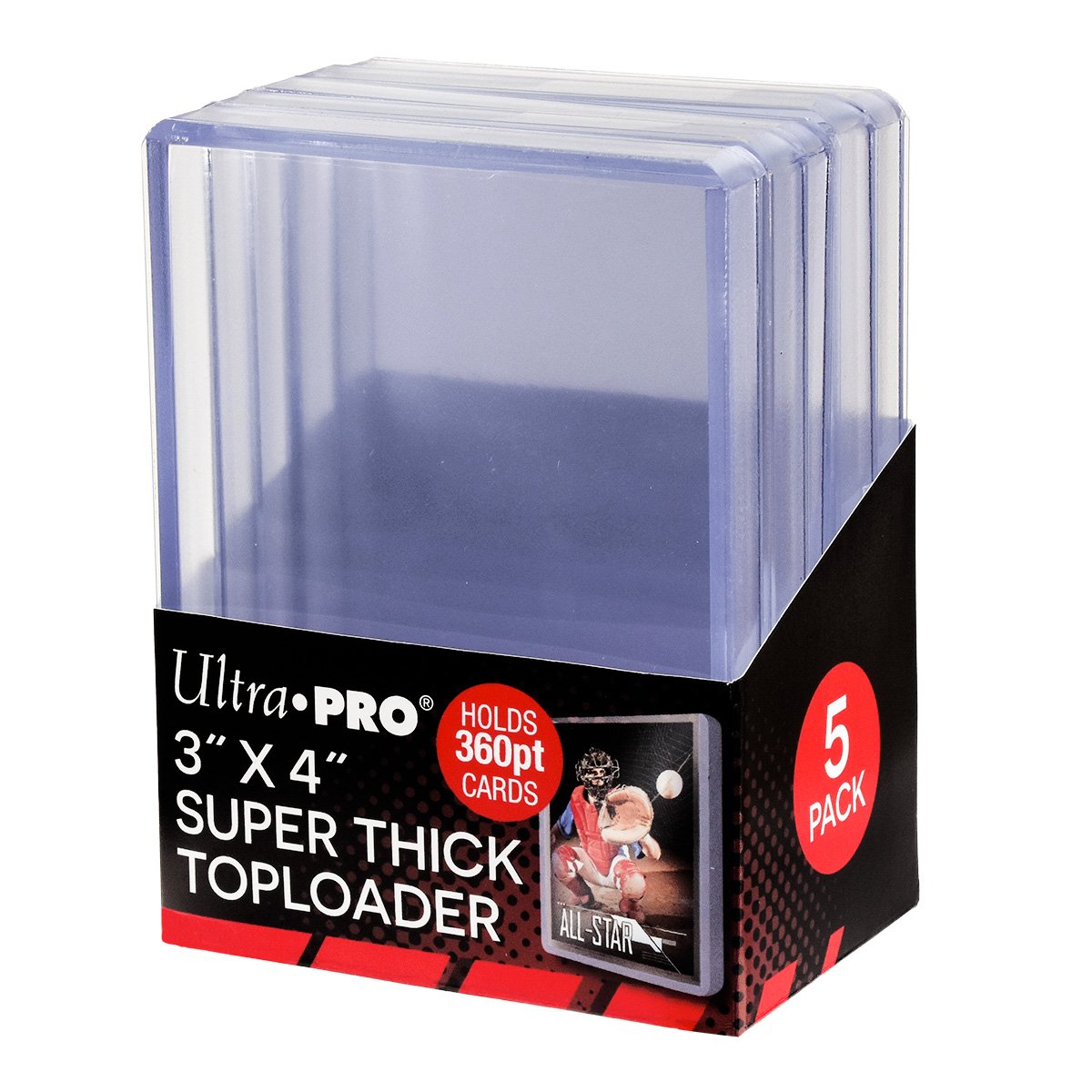 Ultra Pro - Protèges Cartes Standard Toploader Transparent et Super Épais par 5 (63 x 88 mm) - flash vidéo