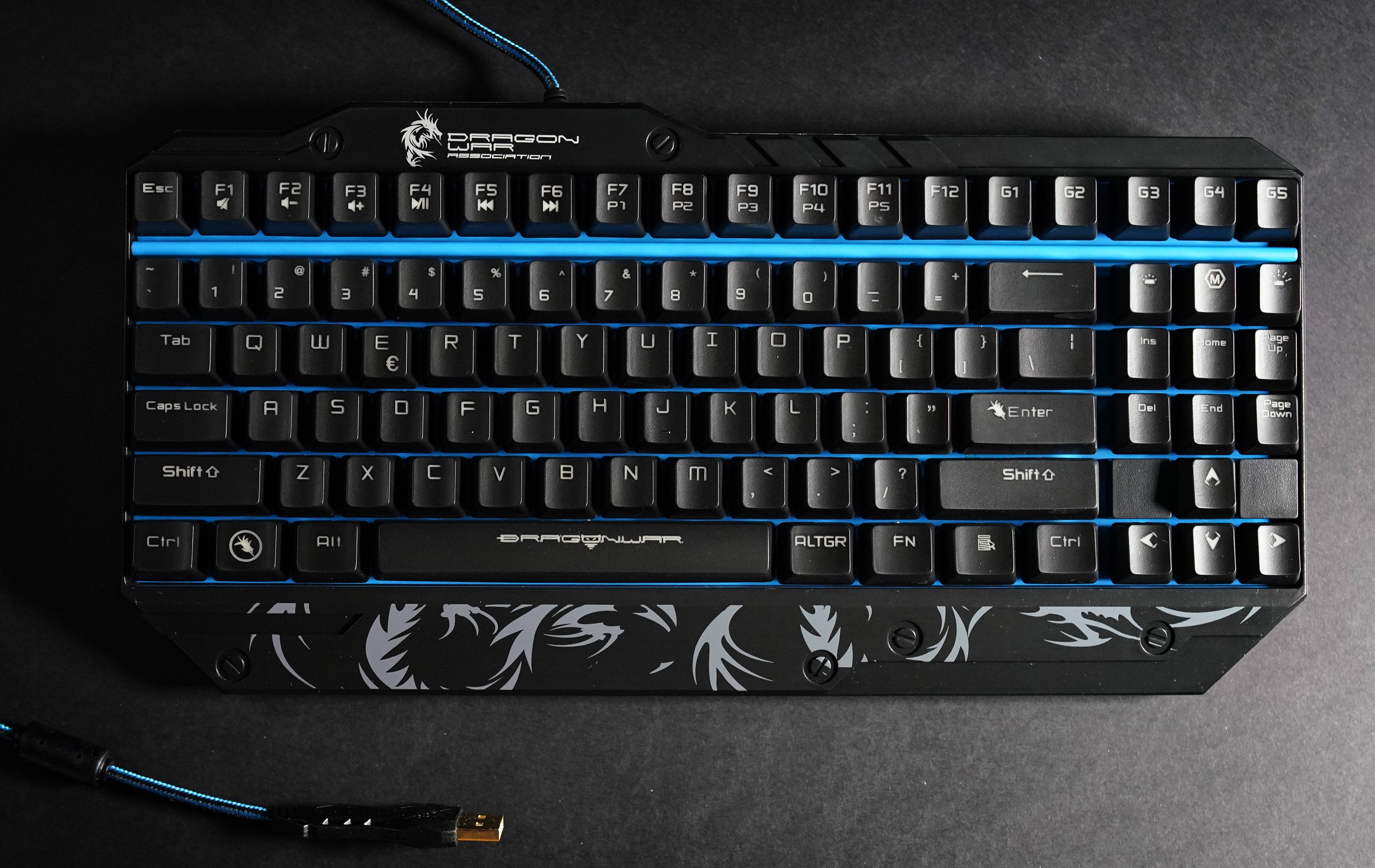 Dragonwar Rétro-éclairage M-Matador Clavier de Gaming Mécanique Qwerty avec touches Macro programmables. - Noir - flash vidéo