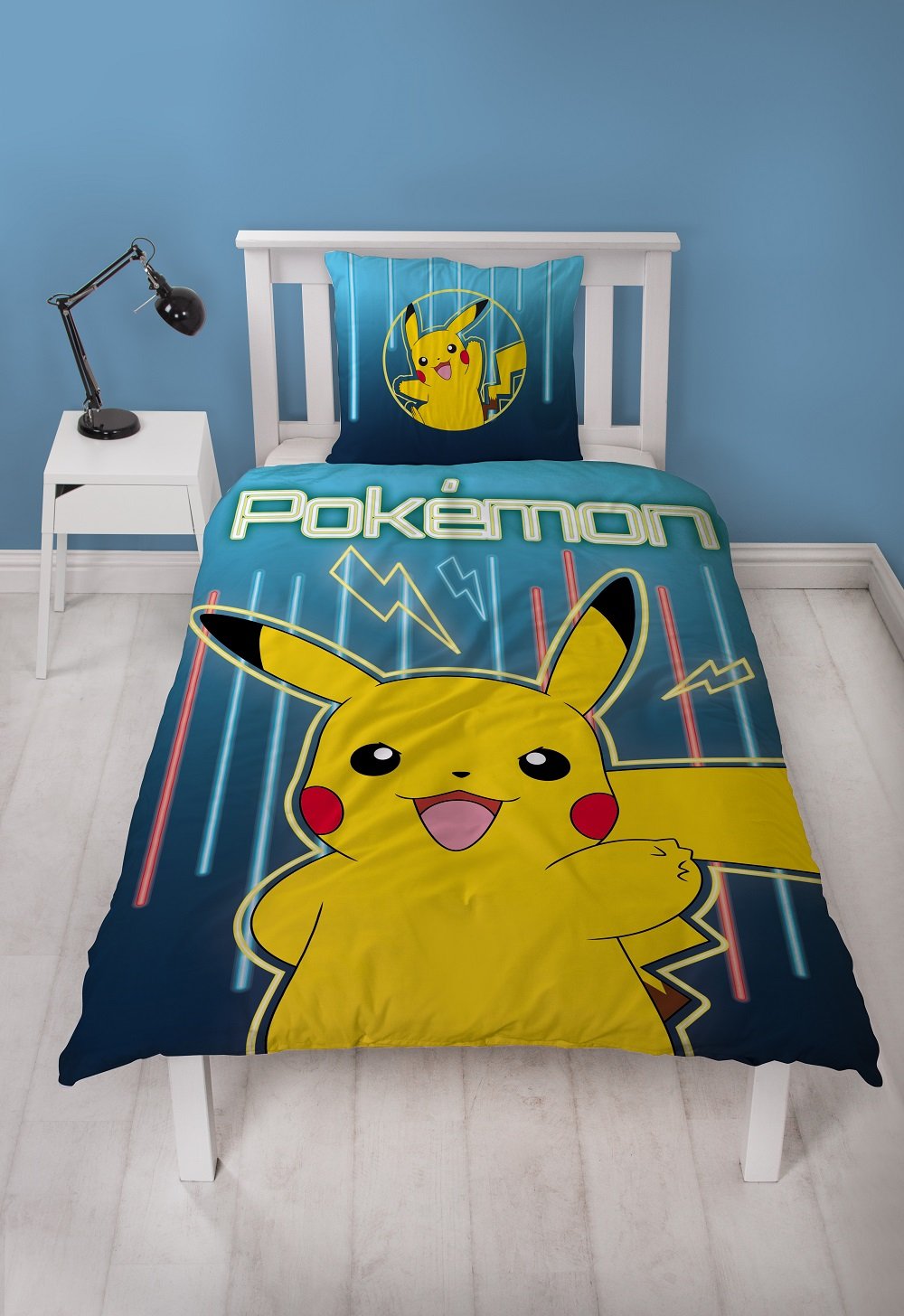 Pokémon - Parure de lit en microfibre Pikachu (140x200cm + 63x63cm) - flash vidéo