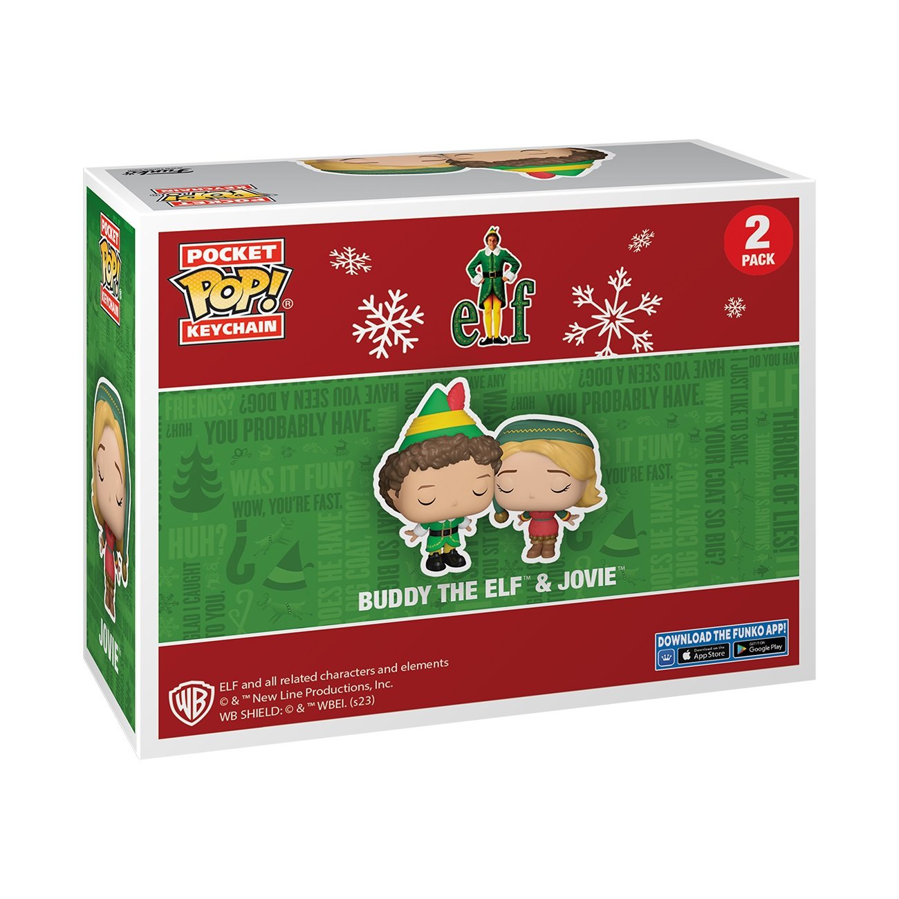 Funko Pocket Pop! Keychain 2-Pack: Elf - Buddy & Jovie - flash vidéo