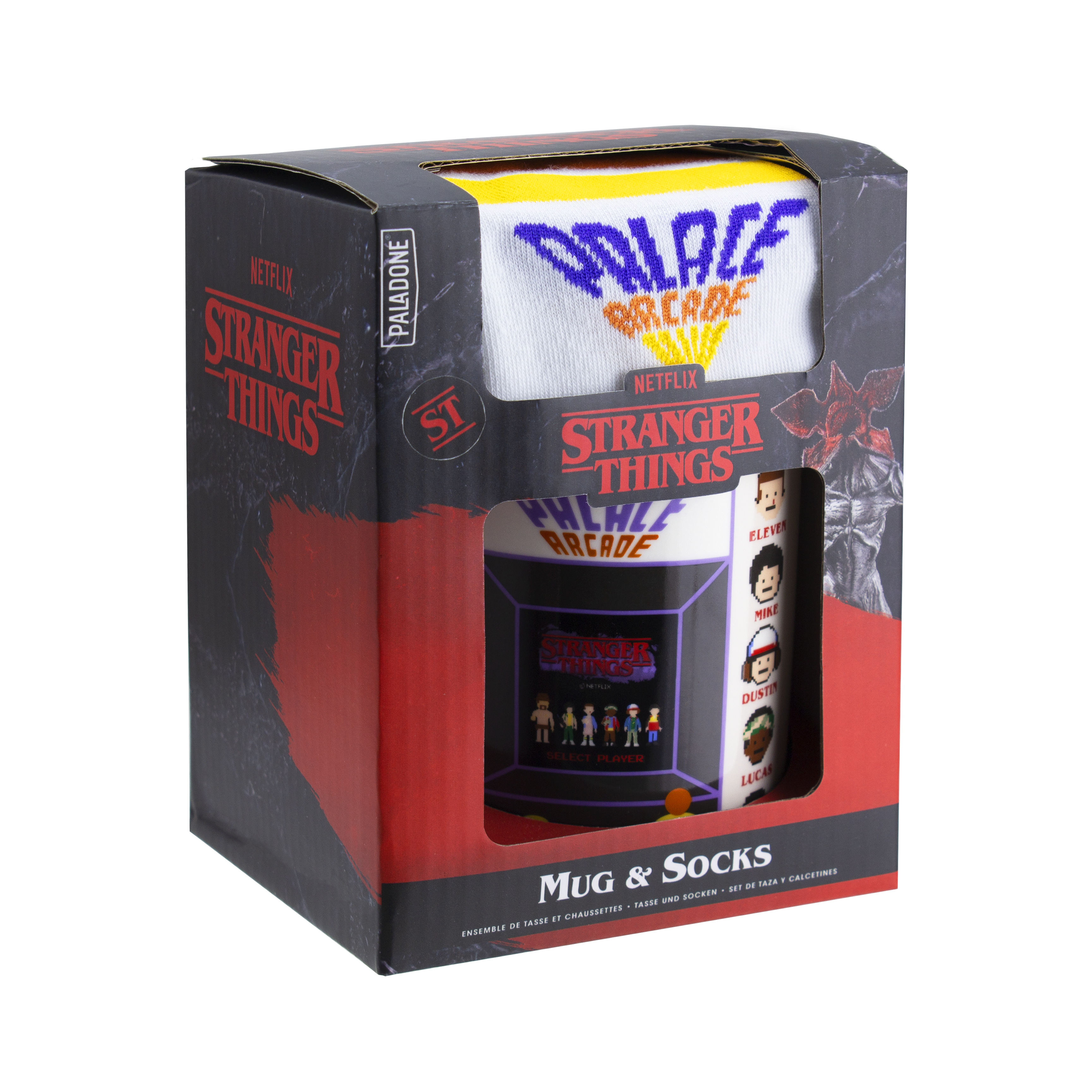 Stranger Things - Mug et Chaussettes Palace Arcade - flash vidéo