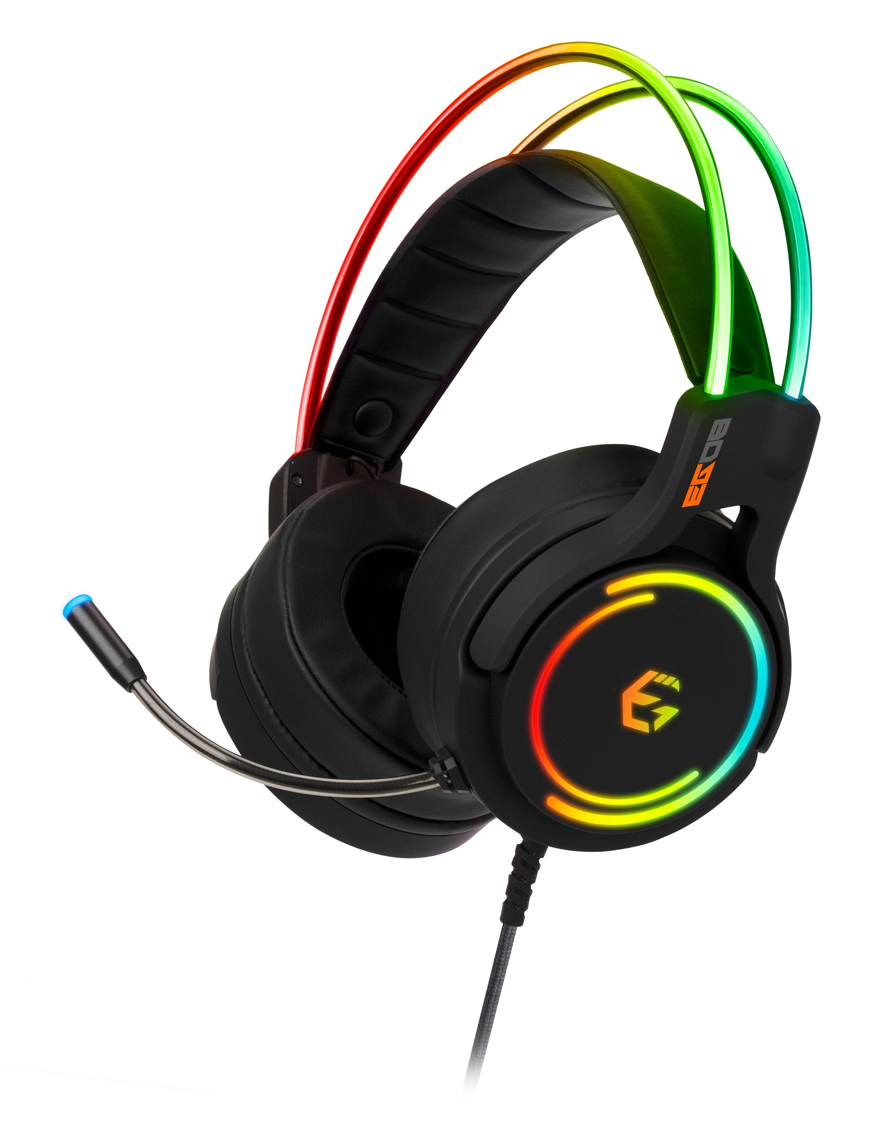 EgoGear - Casque de jeu filaire RGB premium SHS50 pour PC, PS5, PS4, Xbox Series X|S, Xbox One et Mobile - flash vidéo