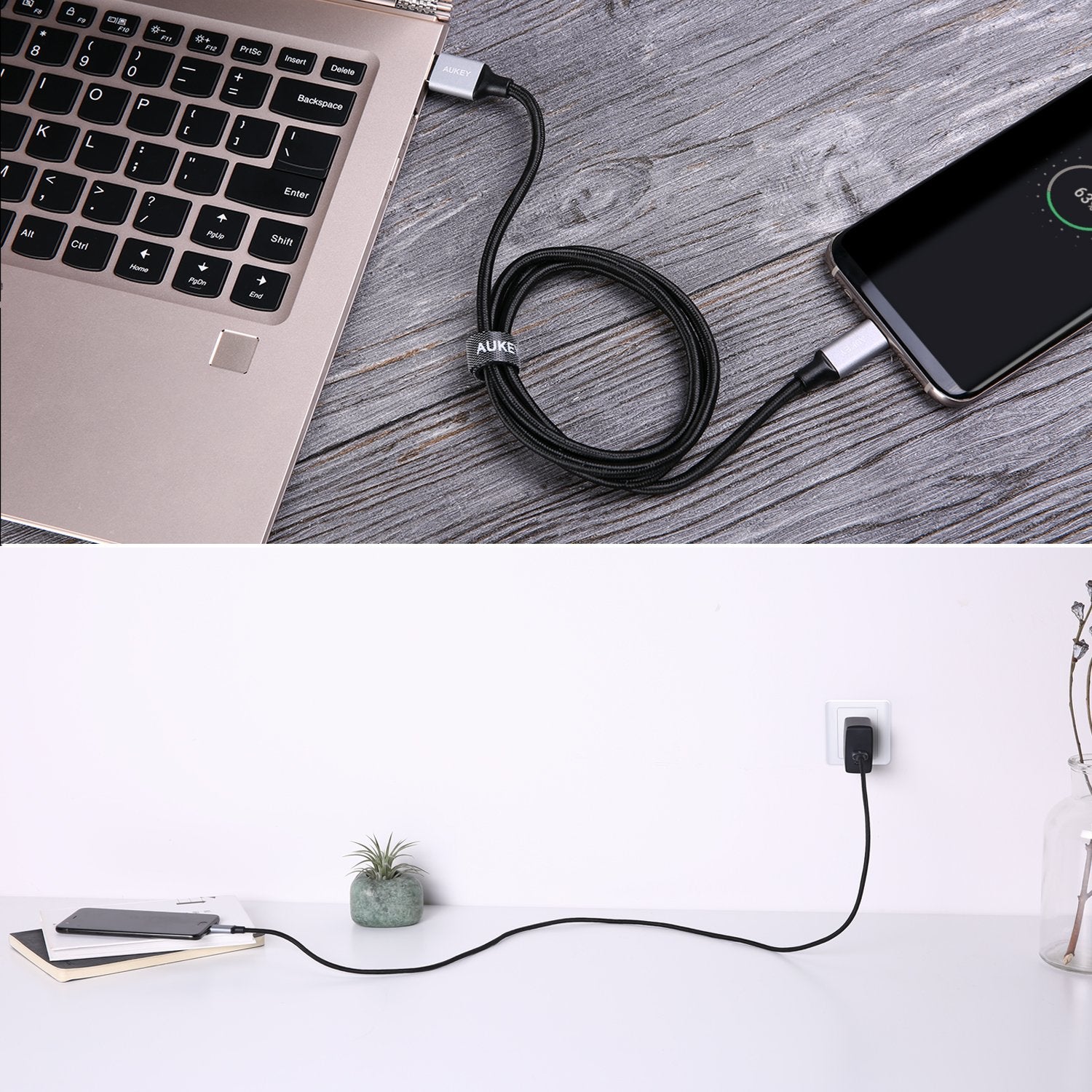 Aukey - Câble USB 3.0 vers USB-C CB-CD2 Impulse Series - flash vidéo