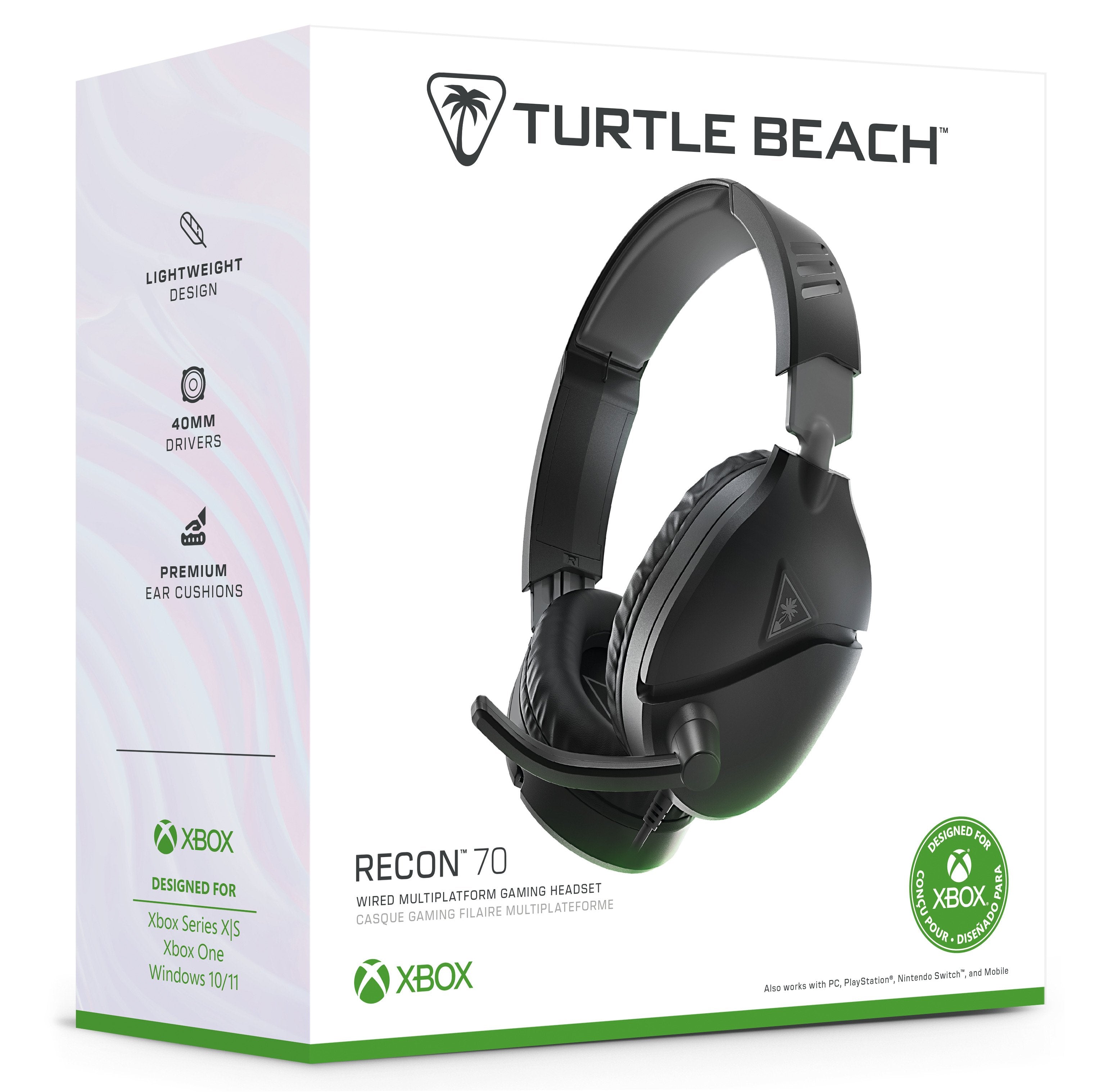 Turtle Beach - Casque de jeu filaire Ear Force Recon 70X Noir pour Xbox Series, Xbox One, PS5, PS4, Switch, PC et Mobile - flash vidéo