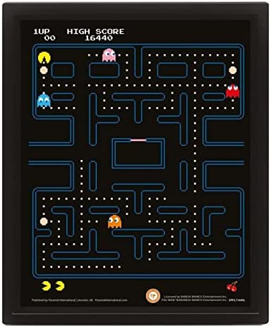 Pac-Man - Affiche lenticulaire 3D Labyrinthe - flash vidéo