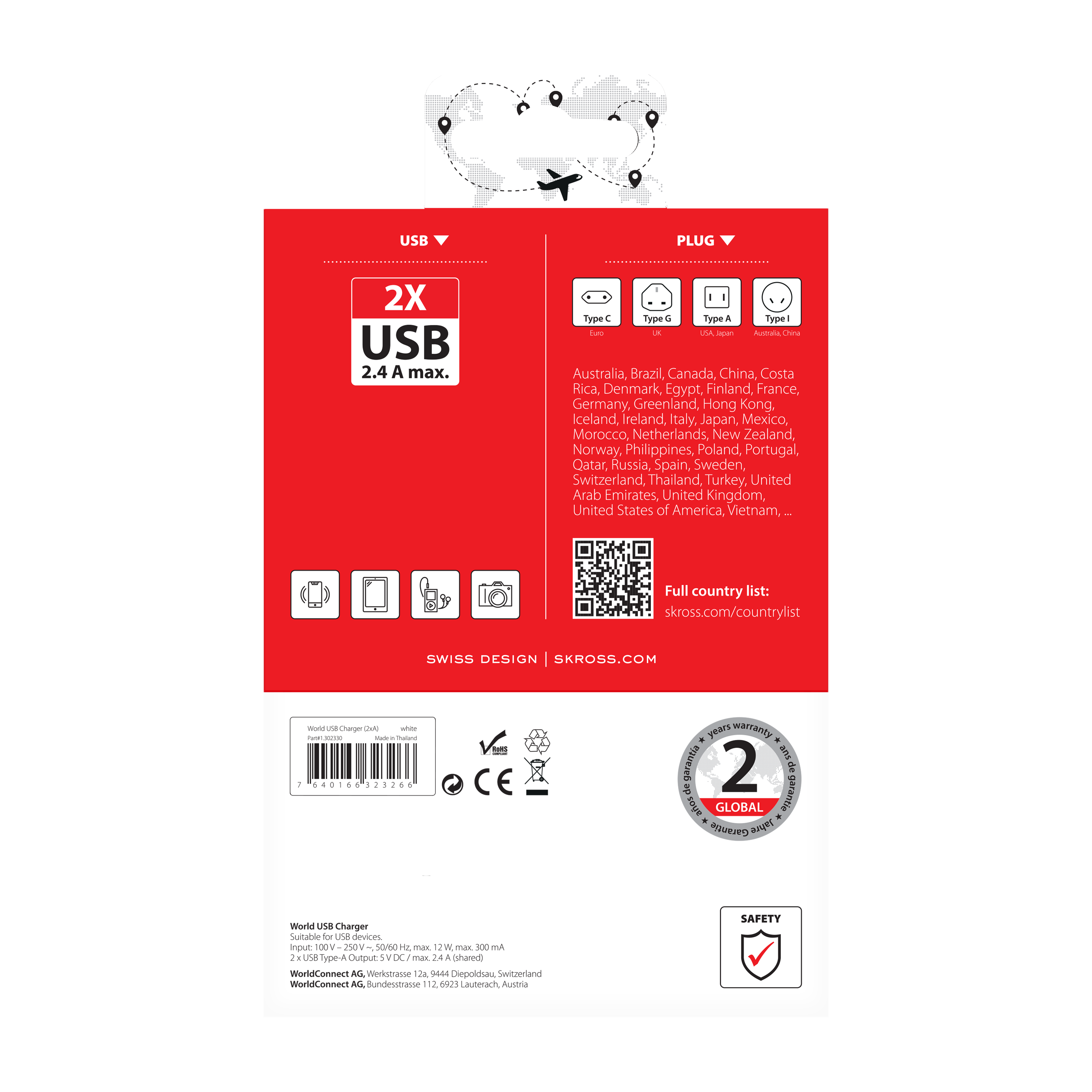 SKROSS - Travel USB Charger - flash vidéo