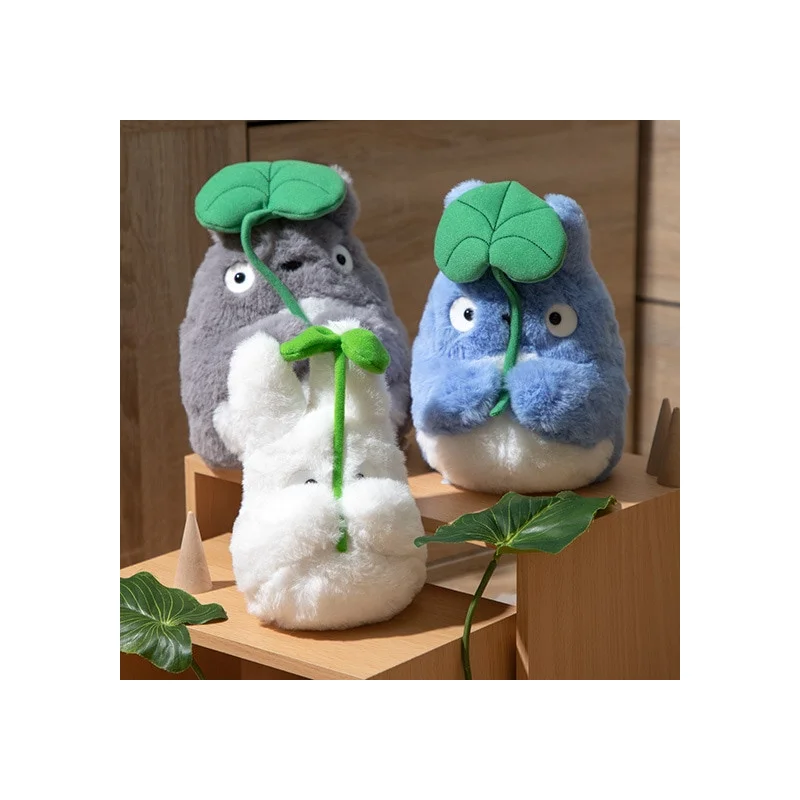 Ghibli - Mon Voisin Totoro - Peluche Nakayoshi Totoro Medium avec feuille - flash vidéo