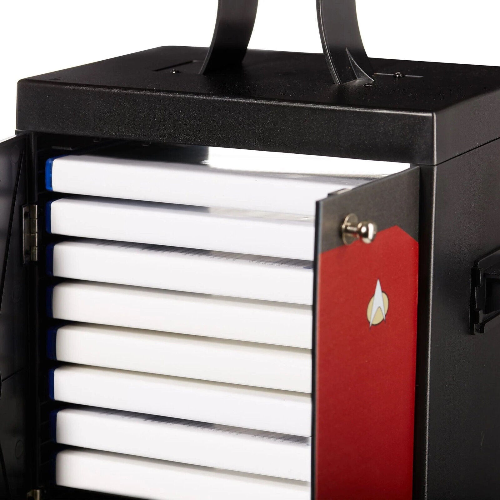 CBS - Meuble de rangement officiel Star Trek Rouge pour gamer - flash vidéo