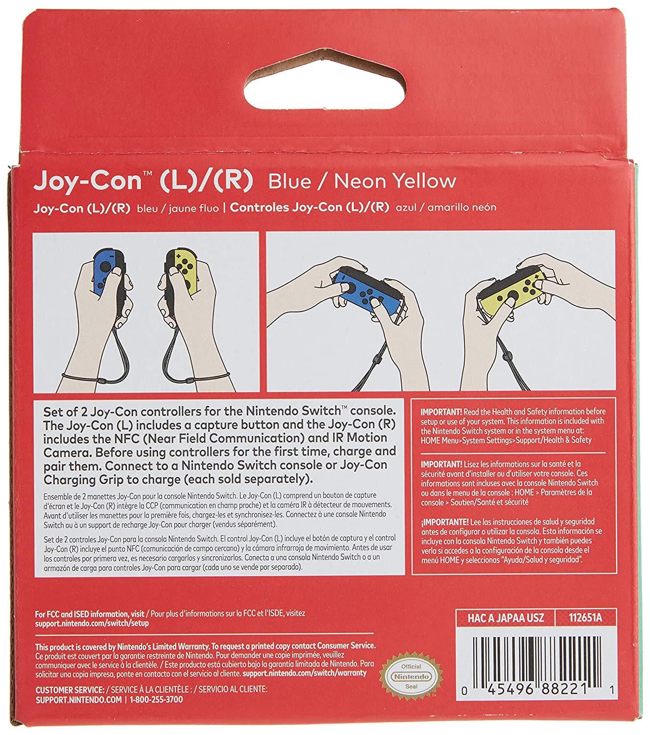 Nintendo Switch Joy-Con Pair Neon Blue & Neon Yellow - flash vidéo