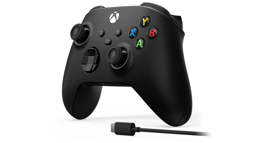 Manette sans fil Xbox Carbon Black + Cable USB-C pour Xbox Series X|S, Xbox One, Windows 10 et Mobile - flash vidéo