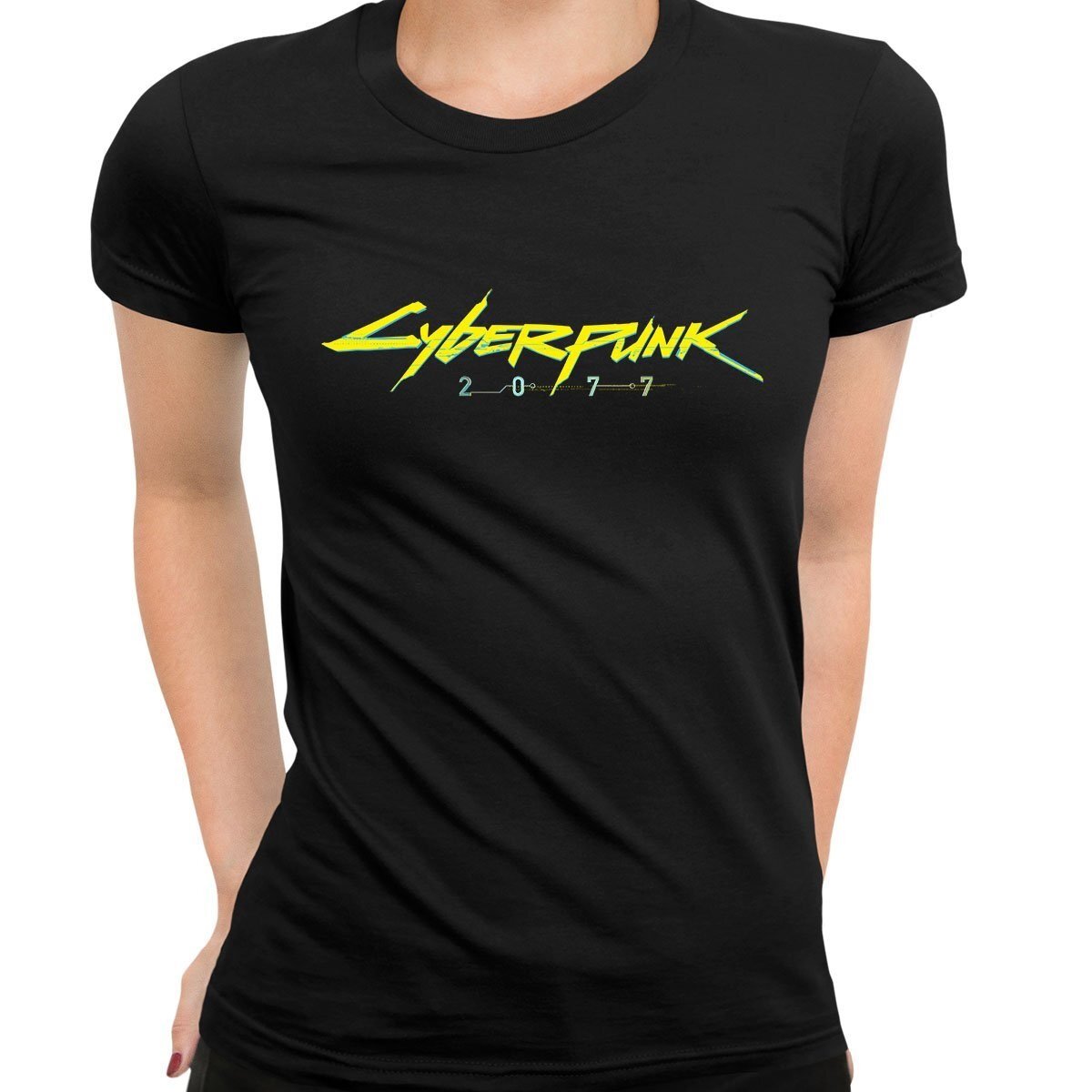Cyberpunk 2077 - Logo Black Woman T-Shirt - M - flash vidéo