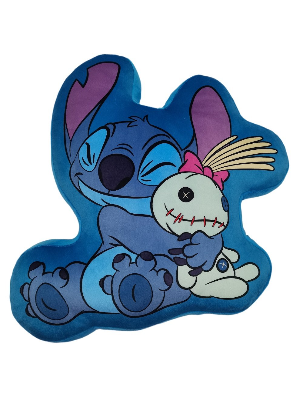 Disney - Lilo et Stitch - Coussin en Velboa en forme de Stitch et Souillon 40cm - flash vidéo