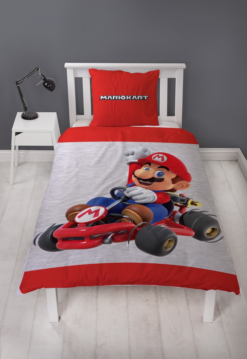 Mario Kart - Parure de lit en microfibre Mario (140x200cm + 63x63cm) - flash vidéo