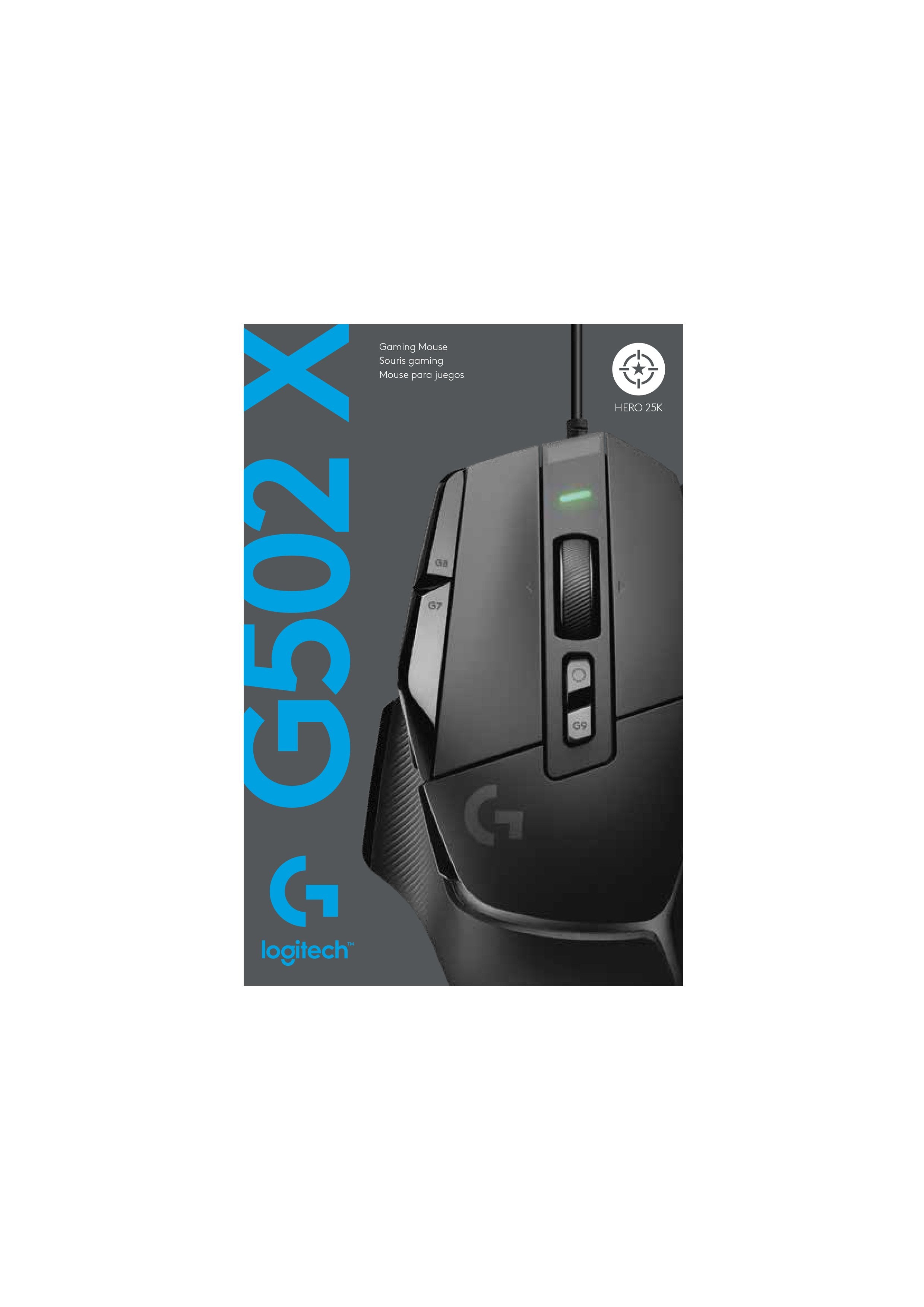 Logitech Souris de jeu filaire G502 X Noir pour PC (Windows/MacOS) - flash vidéo