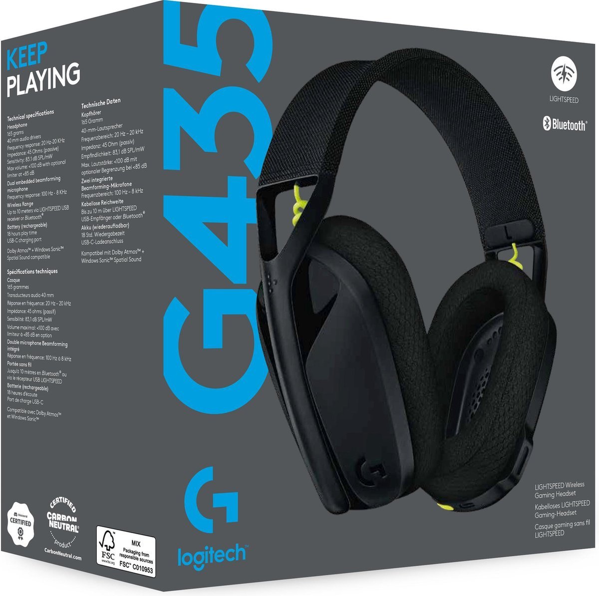 Logitech Casque de jeu sans fil Lightspeed G435 Noir et Jaune Fluo pour PS5, PS4, PC et Mac - flash vidéo