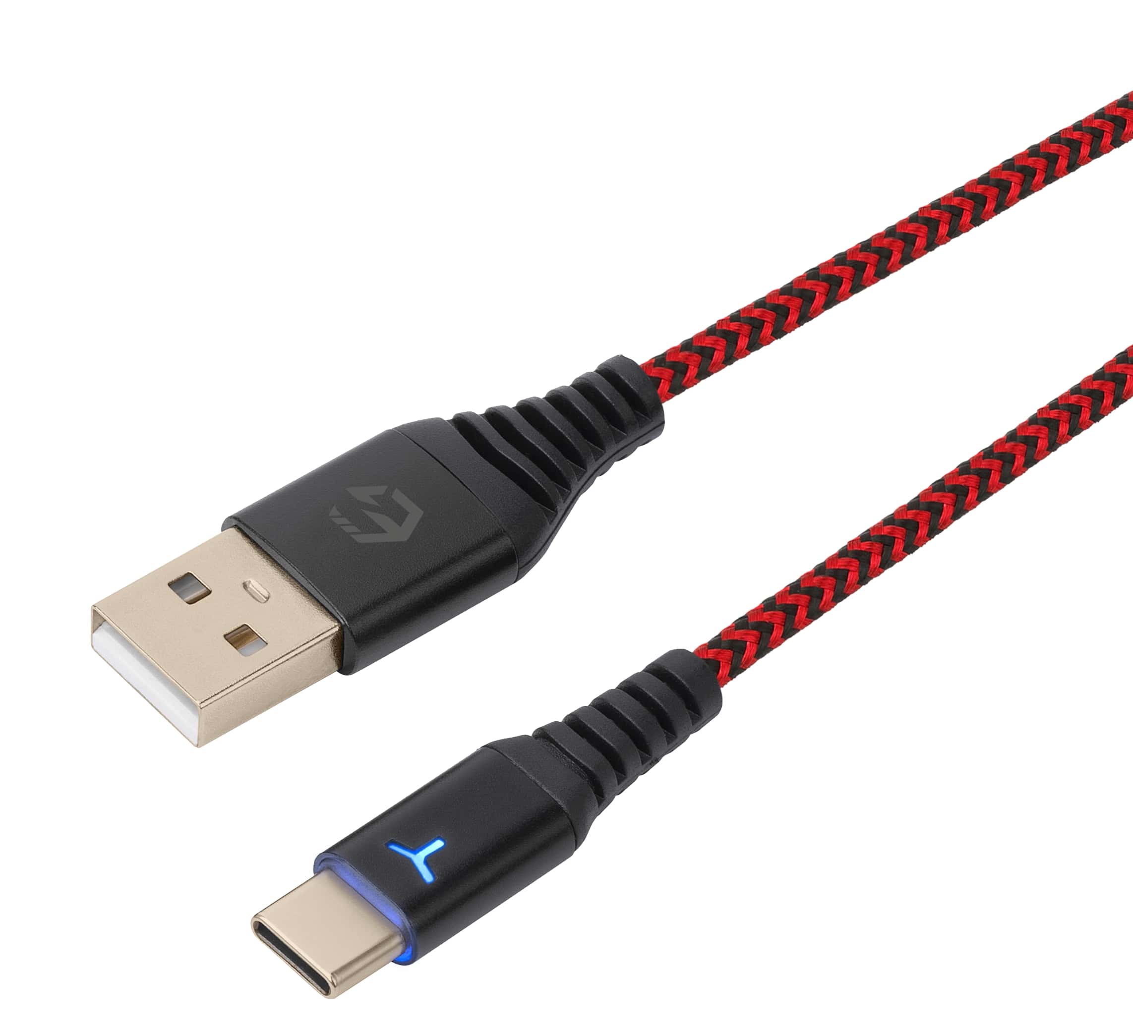 EgoGear - Câble de recharge tressé USB-C de 3m SCH10 Rouge et Noir pour Switch, Switch Lite, Switch OLED, PS5 et Xbox Series X|S - flash vidéo