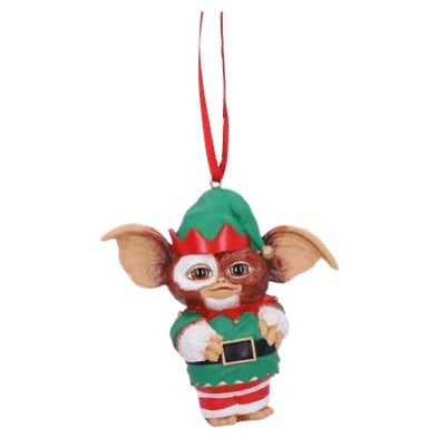 Gremlins - Décoration à suspendre Gizmo en lutin de Noël 9.5cm - flash vidéo