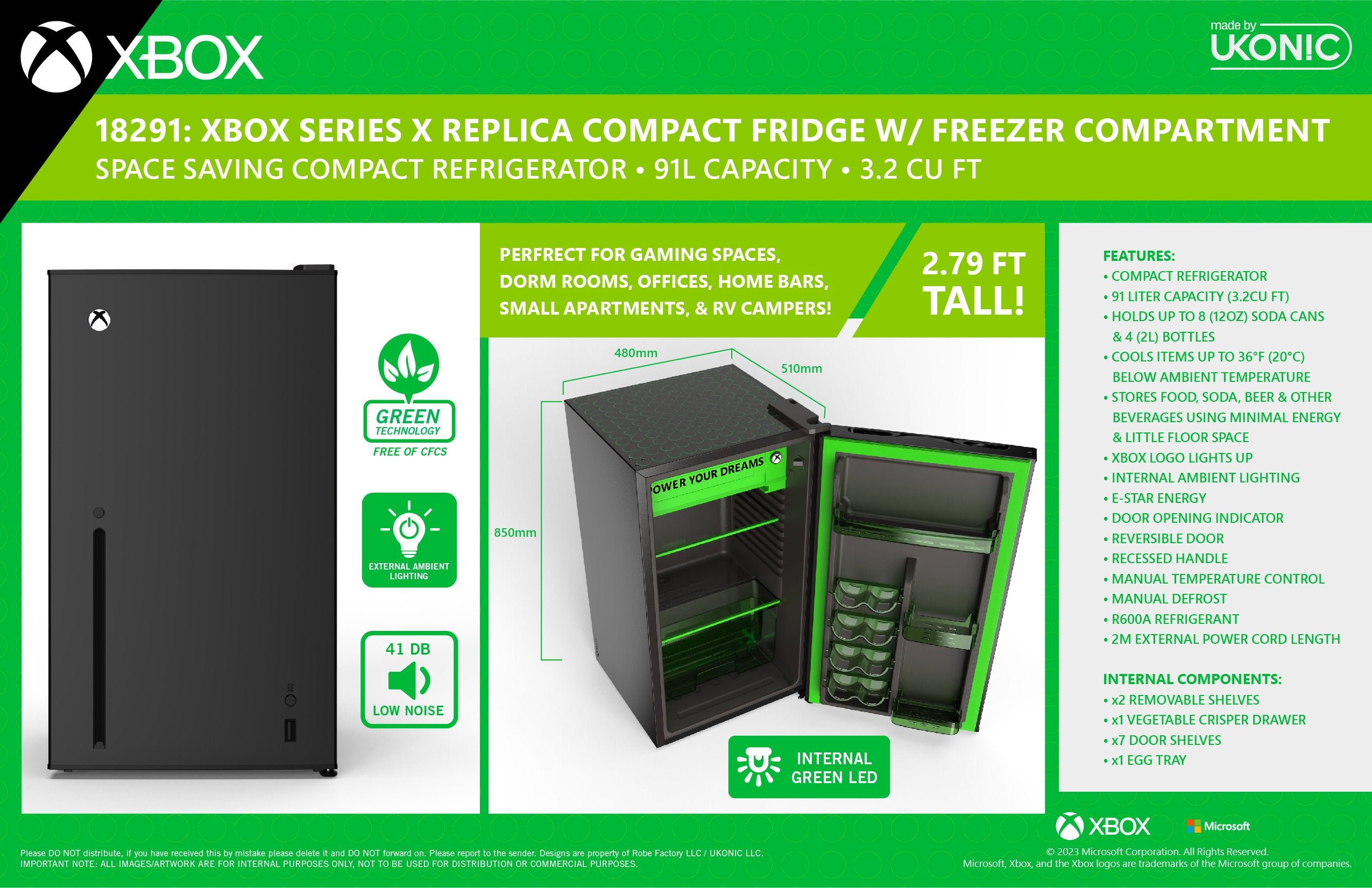 UKONIC - Microsoft - Réfrigérateur Top 91L Xbox Series X - flash vidéo