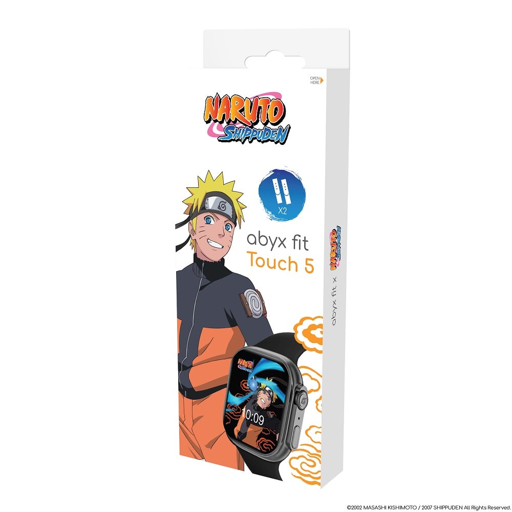 Abyx Fit - Touch 5 - Montre connectée Naruto Shippuden - Naruto Uzumaki - Gris spatial - flash vidéo