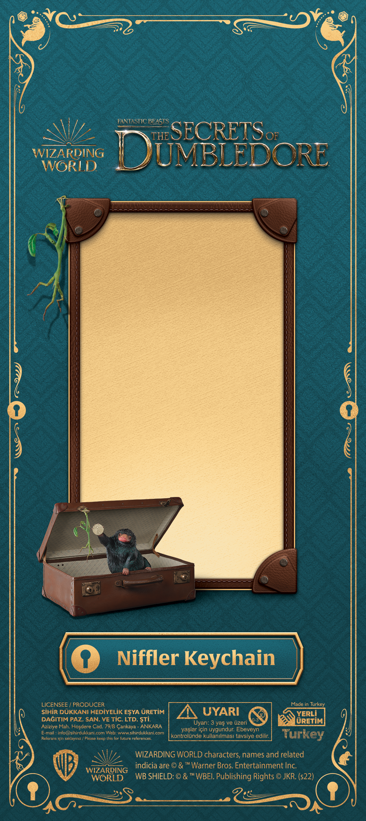 Wizarding World - Les Animaux fantastiques - Porte-clés en métal - Niffleur - flash vidéo