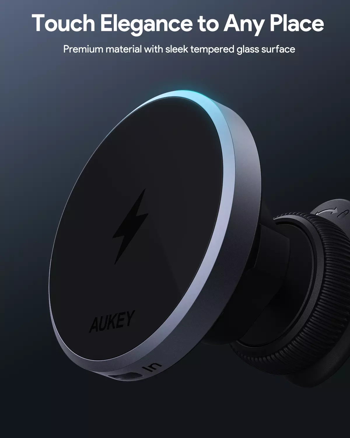 Aukey - Chargeur magnétique 15W sans fil MagFusion Dash Support de téléphone Qi2 - flash vidéo