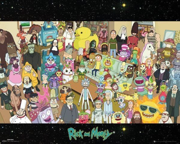 Rick and Morty Cast - Mini Poster - flash vidéo