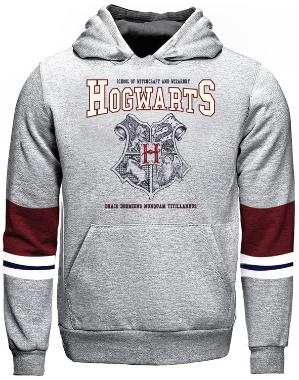 Harry Potter - Sweatshirt Ecusson Poudlard gris 10 ans - flash vidéo