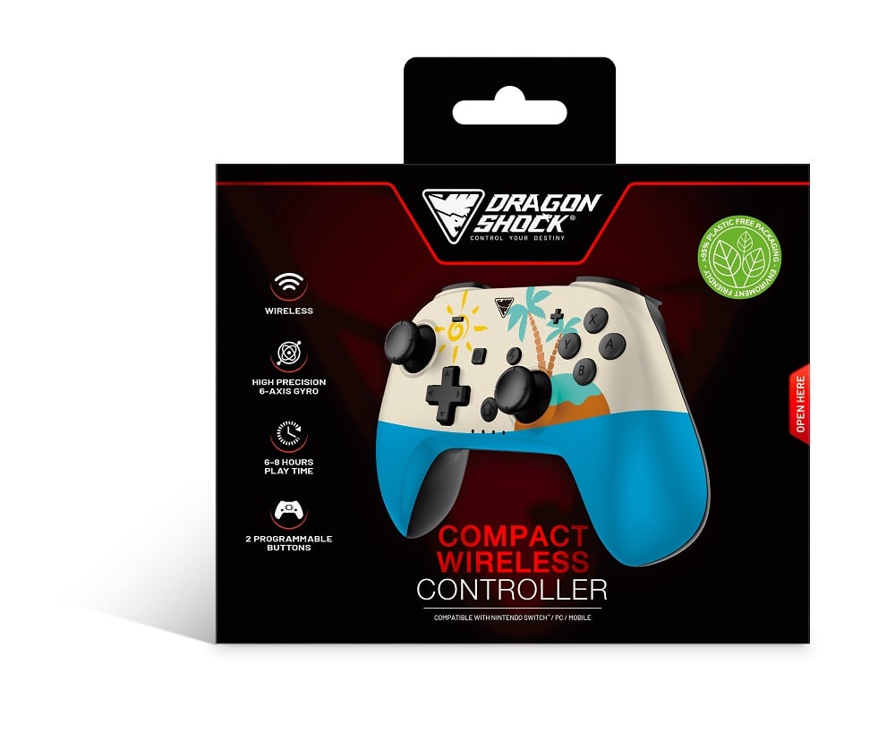 DragonShock - Manette compacte sans fil Bluetooth PopTop The Island pour Nintendo Switch et Switch OLED - flash vidéo