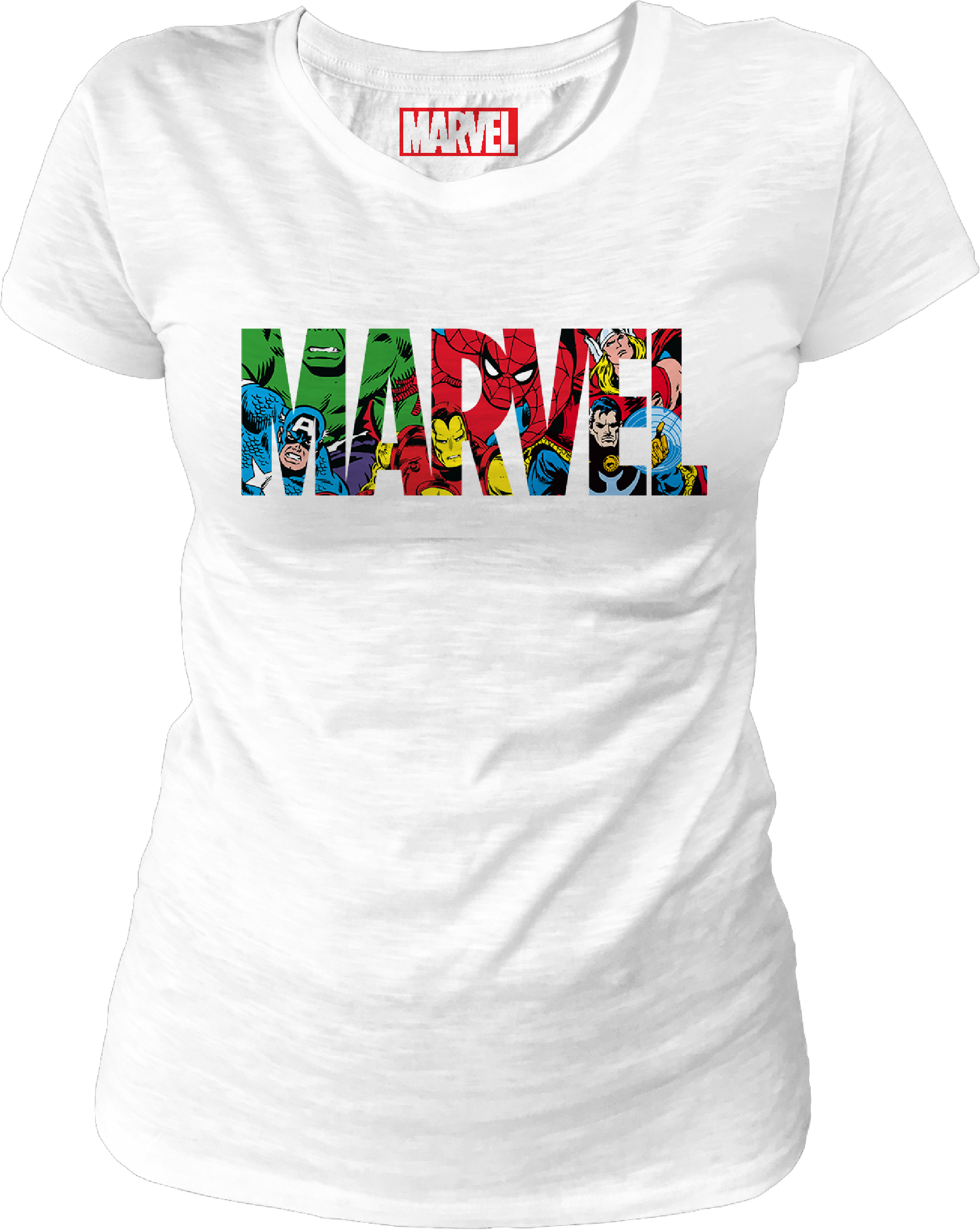 Marvel - Marvel Logo Characters White Women T-Shirt M - flash vidéo