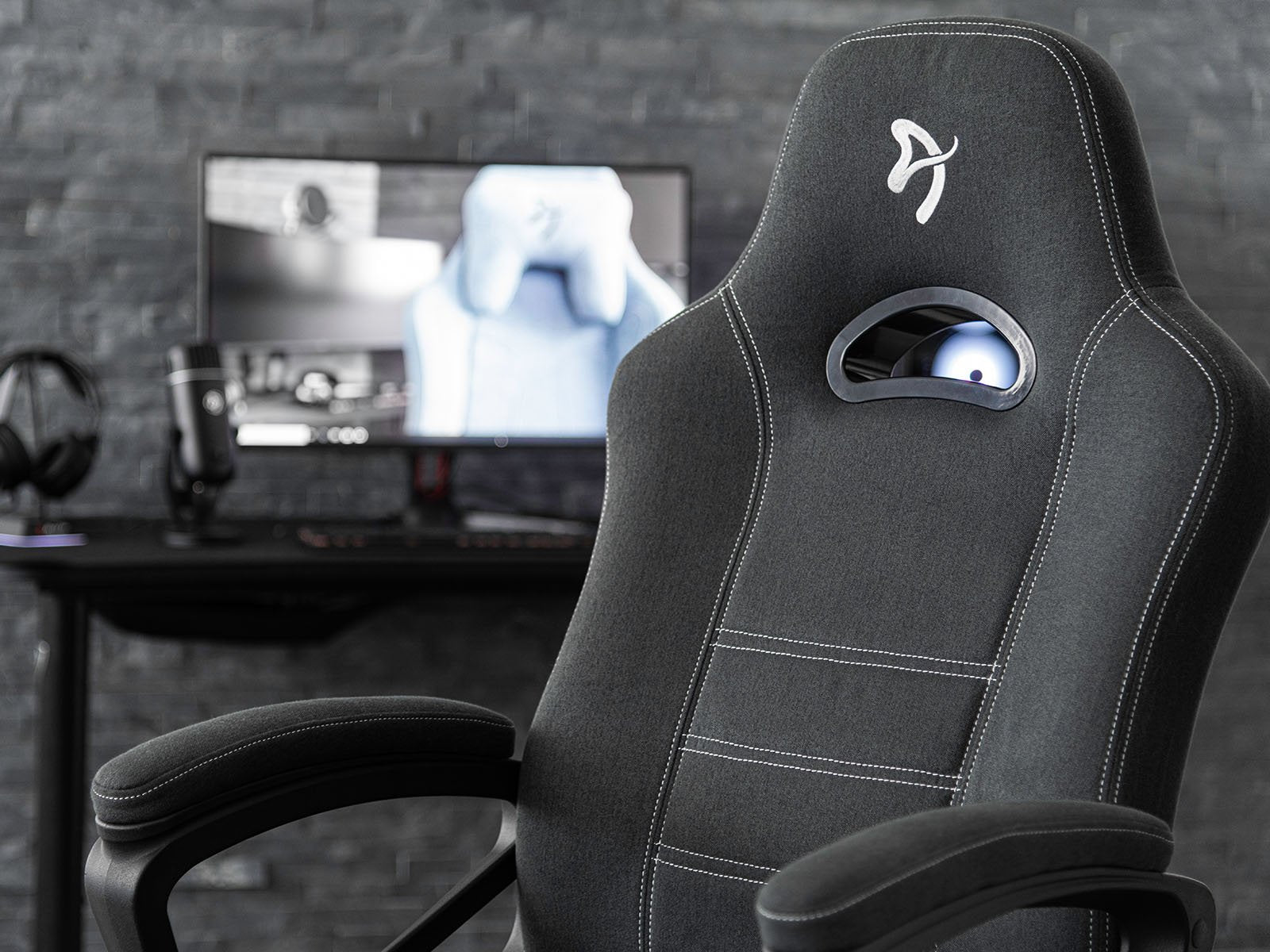 Arozzi Enzo - Chaise Gaming en tissu tissé - Noir - flash vidéo
